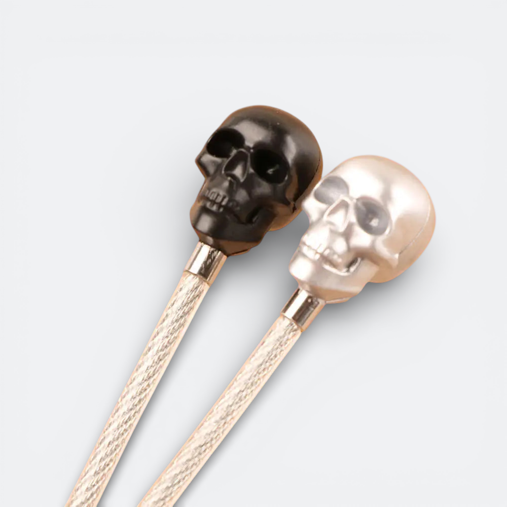 AïtaVia black and silver skull TSA luggage locks with braided cable