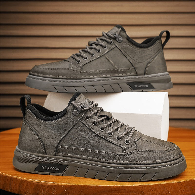 Baskets Hommes Effet Cuir – Confort et Style Urbain