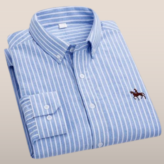 Chemise Classique Rayée - Élégante avec Broderie
