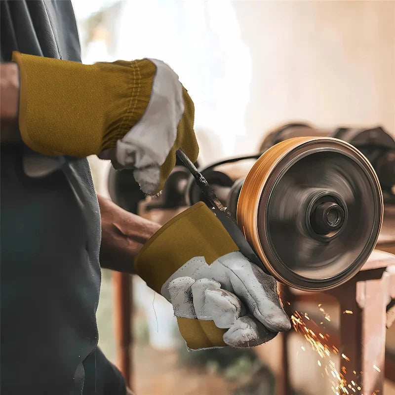 Gants de Travail Unisexe en Cuir pour Protection Maximale