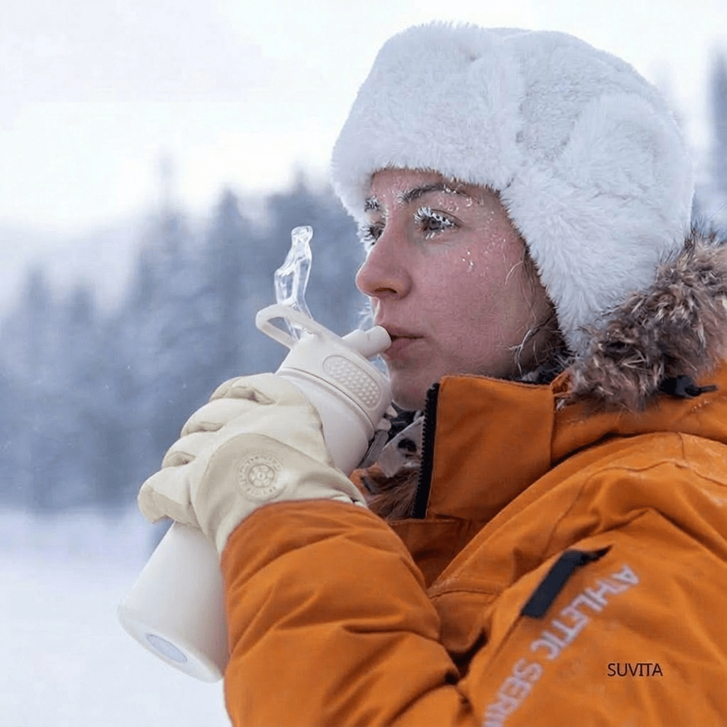 Gourde Isotherme avec Paille Intégrée Rose Pastel - | AïtaVia