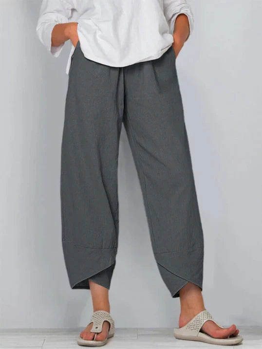 Pantalon Trois-Quarts Femme – Confort Ample et Élégant pour l'Été