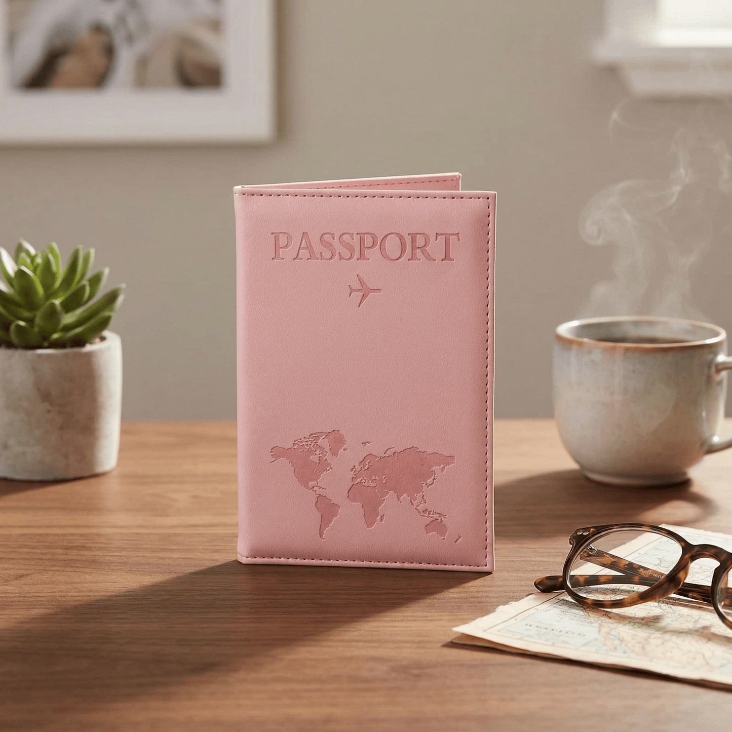 Protège Passeport Rose Rose Vif - | AïtaVia