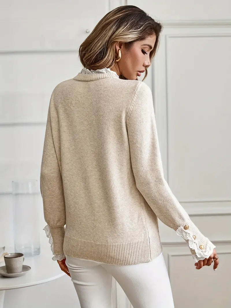 Pull Femme Col Rond - Élégant & Confortable - Maille Fine