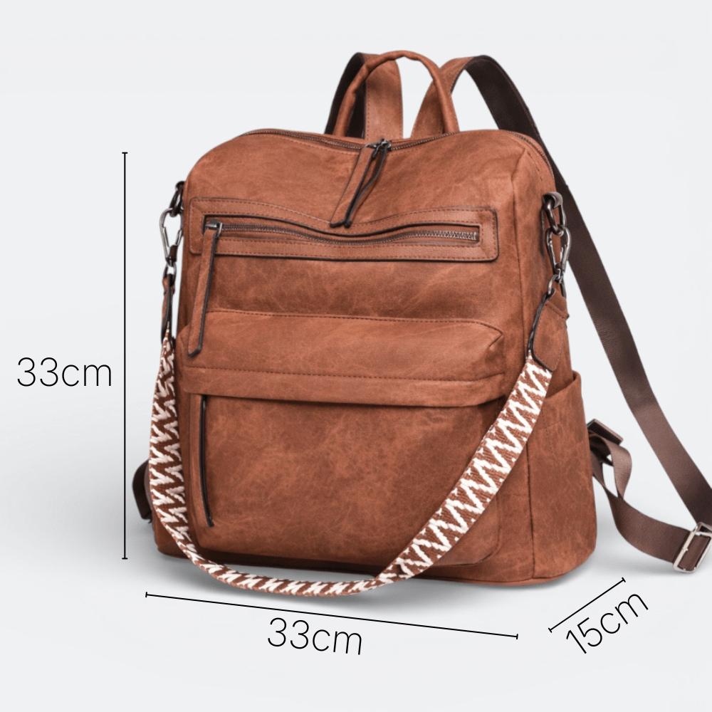 Sac à Dos en Cuir Imperméable Gris Taupe - | AïtaVia