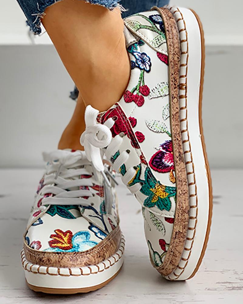 Sneakers Orthopédiques Fleuries pour Femmes – Confort et Style Quotidien