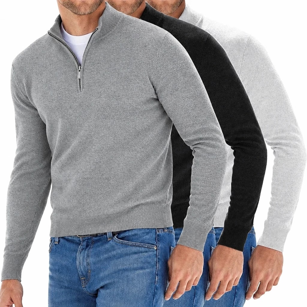 Veloria – Pull Cachemire Col Zippé