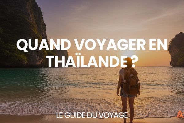 Quand voyager en Thaïlande ? — voyageuse sur une plage tropicale de Krabi au coucher du soleil