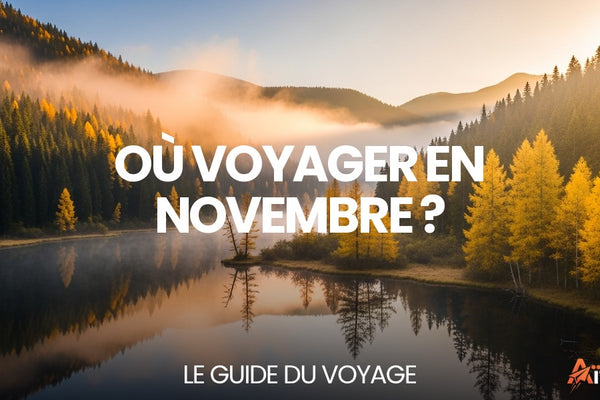 Où voyager en novembre ? — forêt automnale colorée reflétée dans un lac de montagne