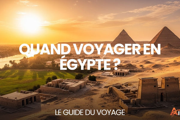 Quand voyager en Égypte ? — pyramides de Gizeh au coucher du soleil dans le désert