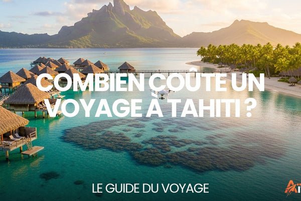Combien coûte un voyage à Tahiti ? — lagon turquoise de Polynésie avec bungalow sur pilotis