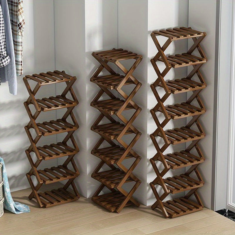 Meuble à chaussures en bambou pliable, étagère à plusieurs niveaux