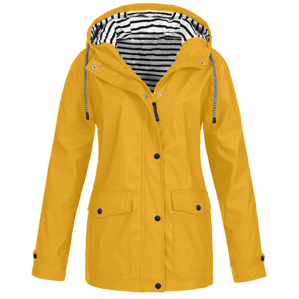 Veste imperméable femme coupe-vent à capuche réglable