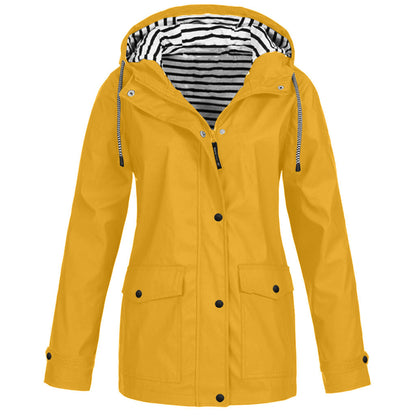 Veste imperméable femme coupe-vent à capuche réglable