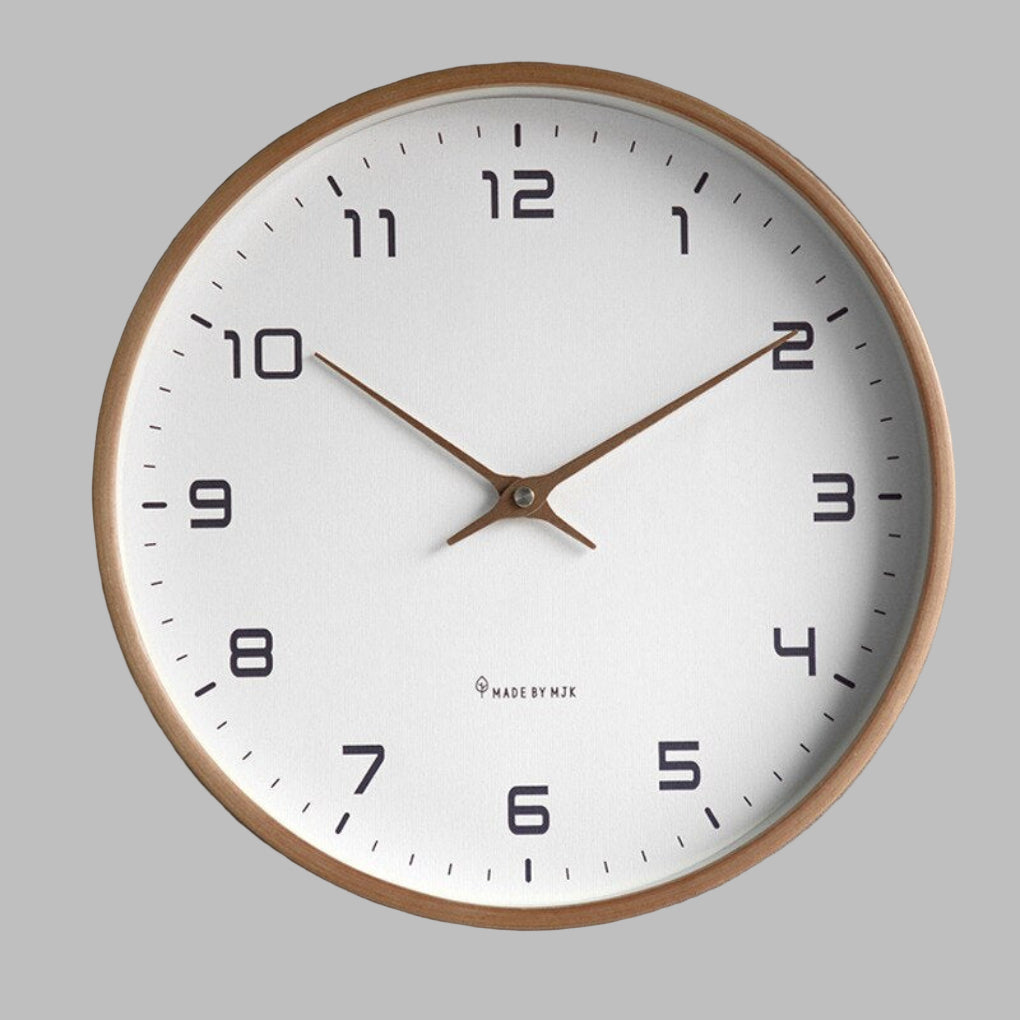 Horloge murale en bois de style scandinave, mouvement silencieux