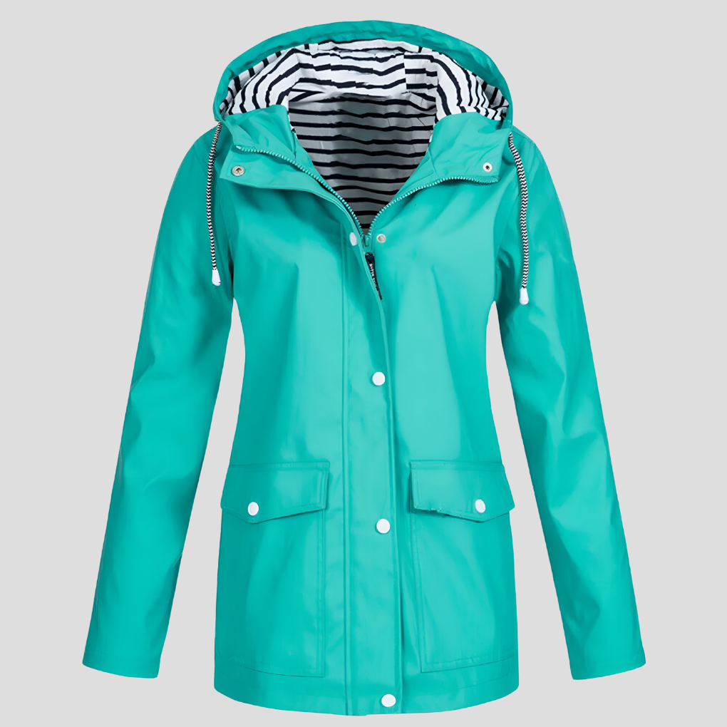 Veste imperméable femme coupe-vent à capuche réglable