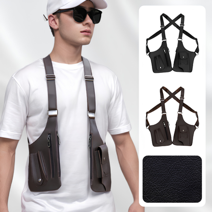 Sac bandoulière homme antivol en similicuir, léger et discret