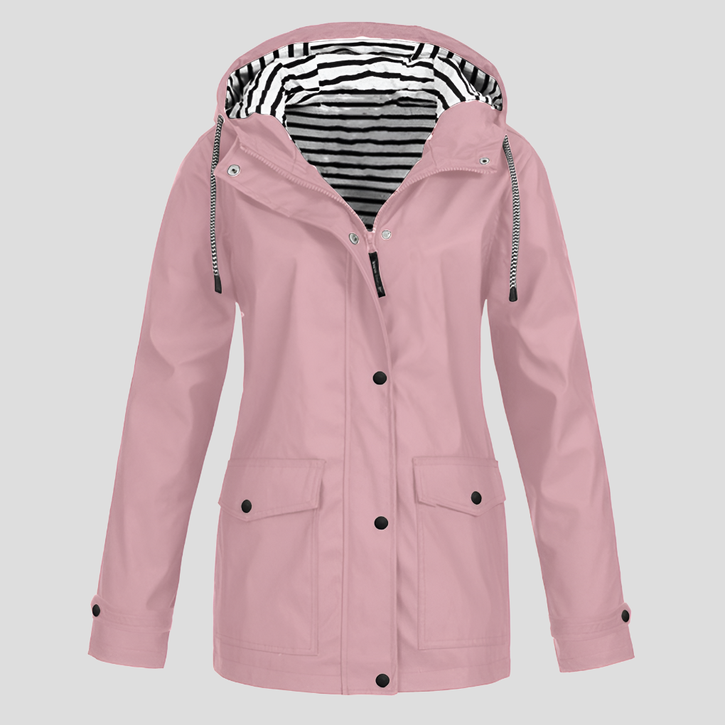 Veste imperméable femme coupe-vent à capuche réglable