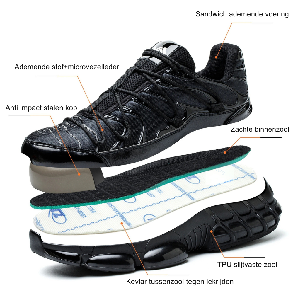 Chaussures de sécurité à embout acier et semelle antidérapante