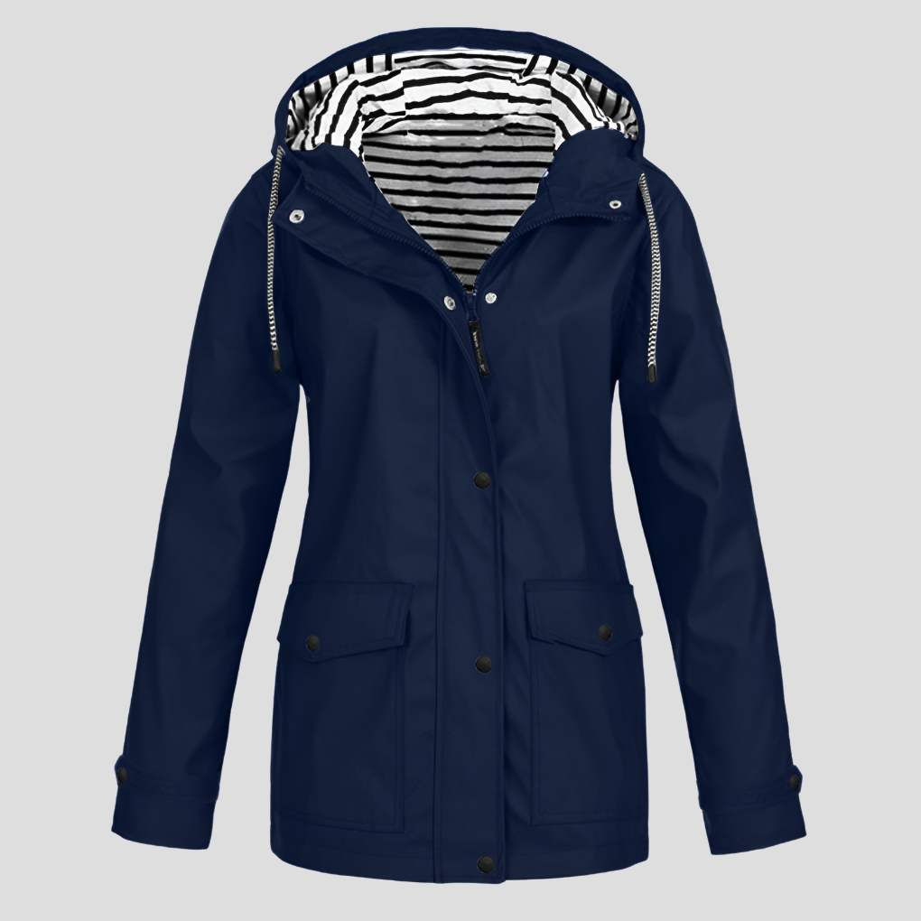 Veste imperméable femme coupe-vent à capuche réglable