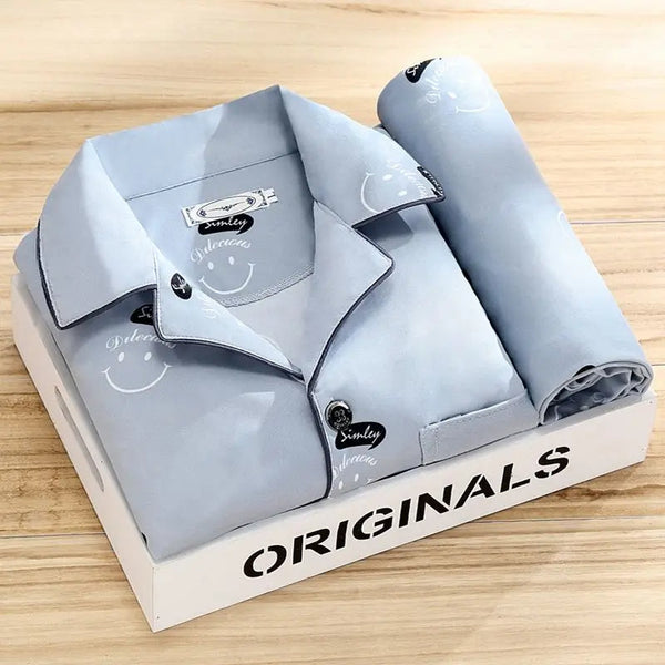Pyjama long rayé pour homme en tissu doux