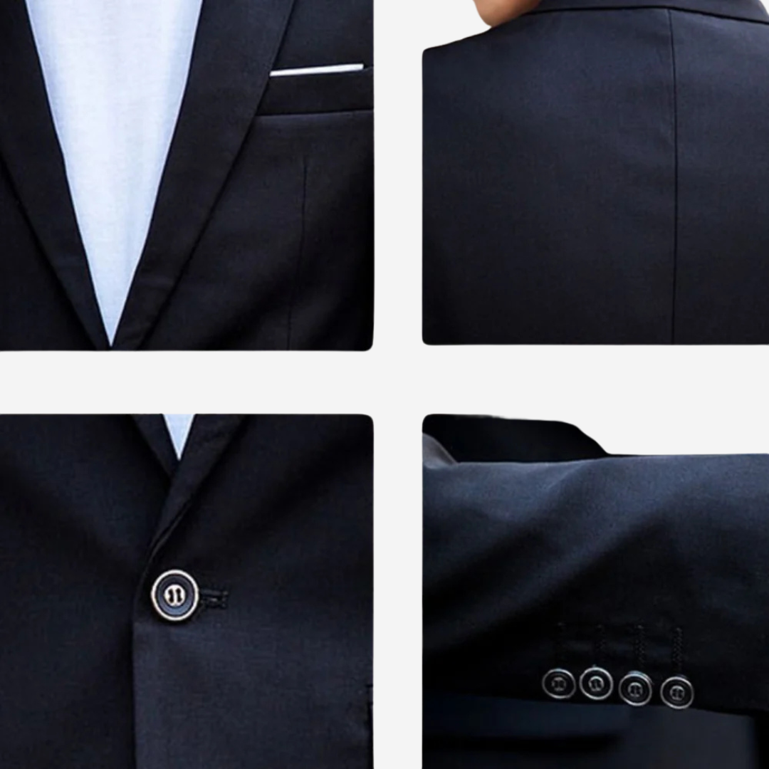 Costume homme deux pièces coupe ajustée, veste droite et pantalon