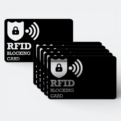 6 Cartes Anti RFID NFC Noir Profond - | AïtaVia