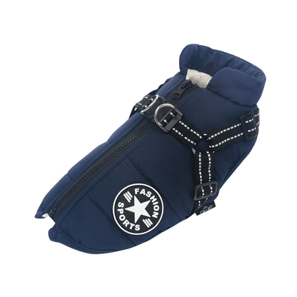 Manteau chien imperméable d'hiver avec harnais intégré