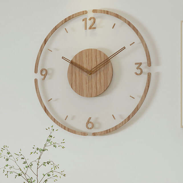 Horloge Murale Scandinave en Bois - Élégante et Silencieuse