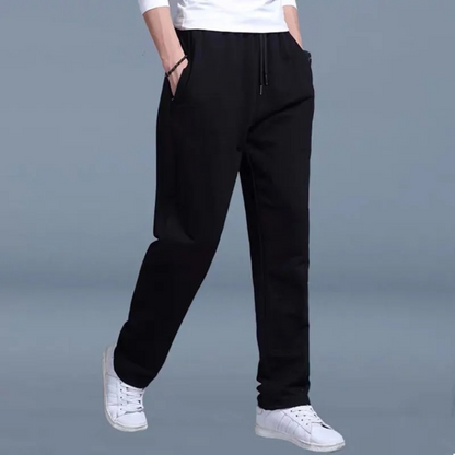 Pantalon de jogging homme jambe large, taille élastique à cordon