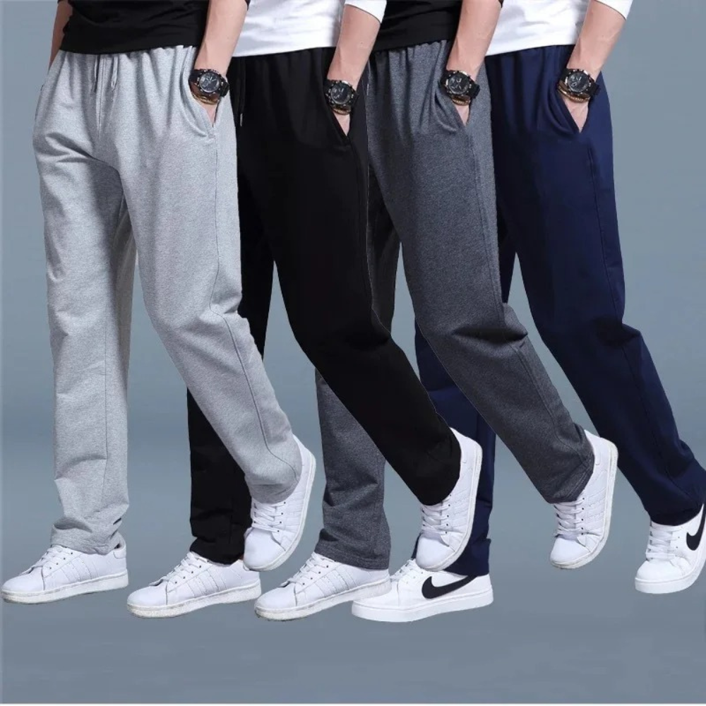 Pantalon de jogging homme jambe large, taille élastique à cordon