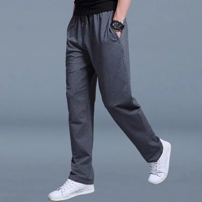 Pantalon de jogging homme jambe large, taille élastique à cordon