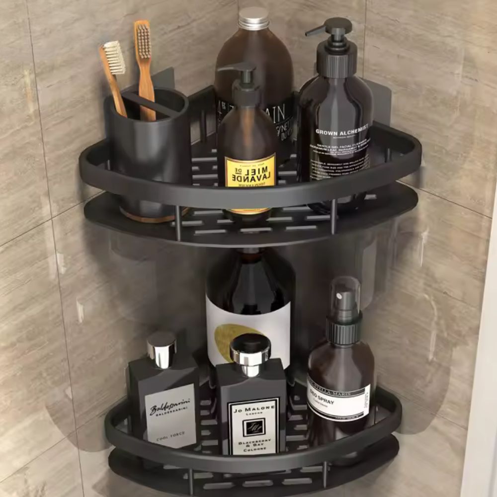 Étagère salle de bain murale antirouille à 1 ou 2 niveaux