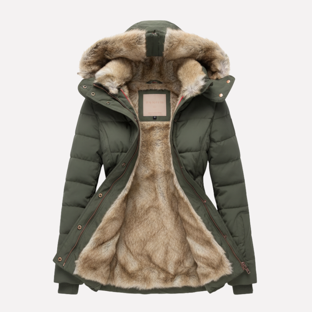 Doudoune femme à capuche, rembourrage synthétique et zip