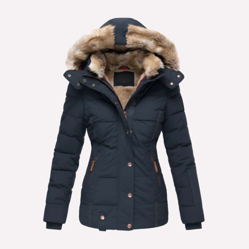 Doudoune femme à capuche, rembourrage synthétique et zip