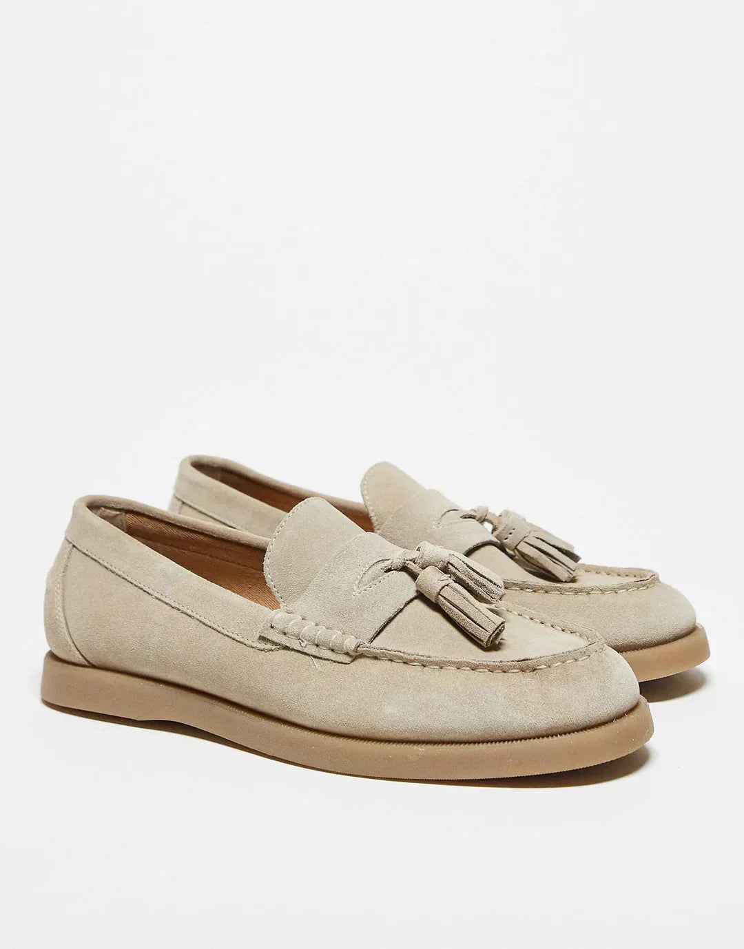 Mocassins femme en daim à glands avec semelle rembourrée