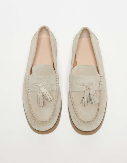 Mocassins femme en daim à glands avec semelle rembourrée