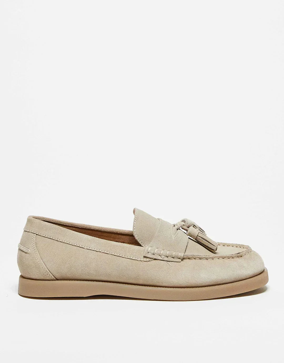 Mocassins femme en daim à glands avec semelle rembourrée