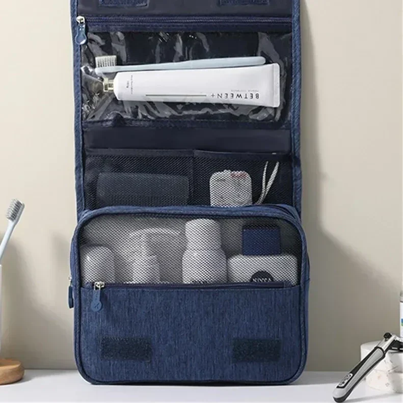 Trousse de toilette de voyage à compartiments avec crochet