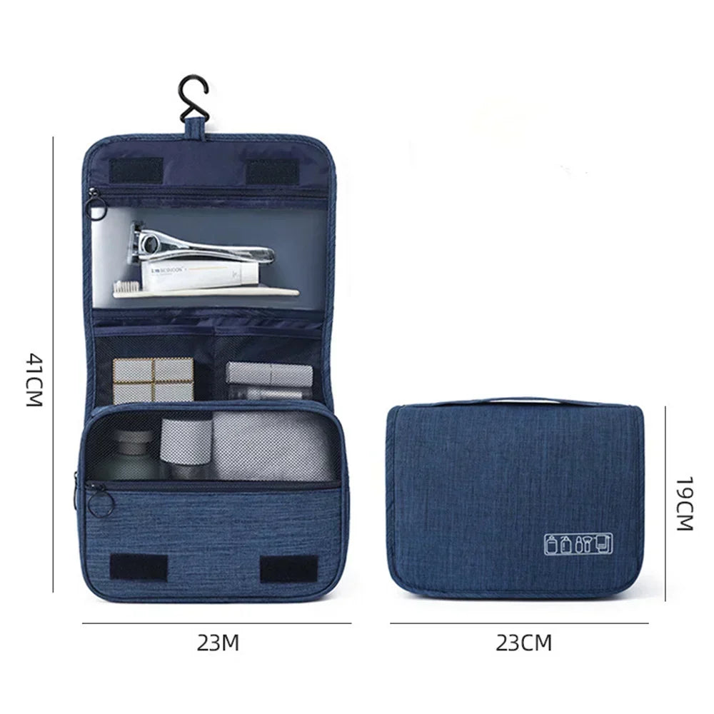 Trousse de toilette de voyage à compartiments avec crochet