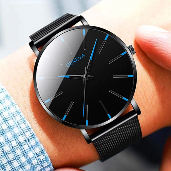 Montre homme minimaliste à quartz, cadran analogique de 40 mm