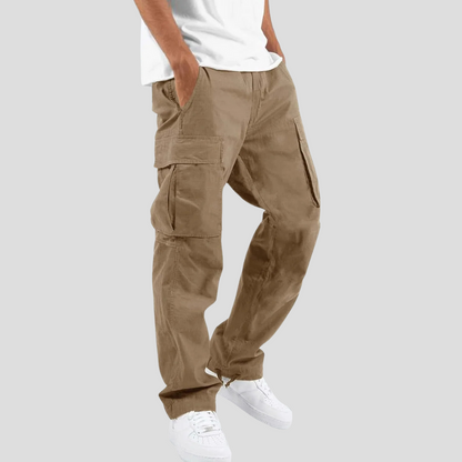 Pantalon cargo homme décontracté à taille ajustable