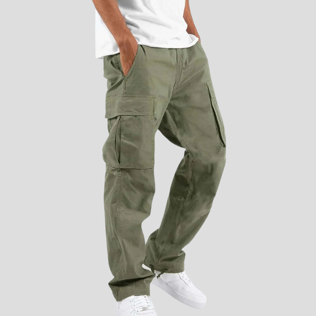 Pantalon cargo homme décontracté à taille ajustable