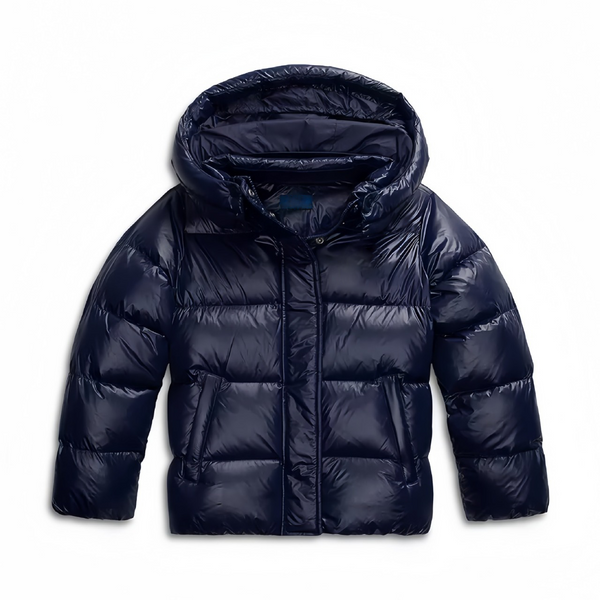 Manteau hiver femme matelassé à capuche fixe et coupe droite
