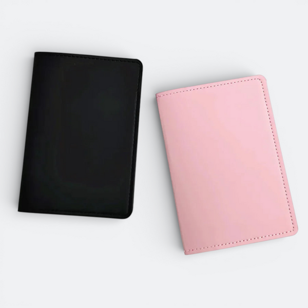 AïtaVia black and pink faux leather passport holders. Travel accessory for organizing documents.