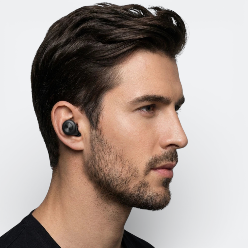 AïtaVia black silicone earplugs for noise reduction and water protection during sleep, work, or swimming.