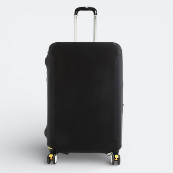 AïtaVia black travel suitcase cover, protecting luggage from scratches and splashes.