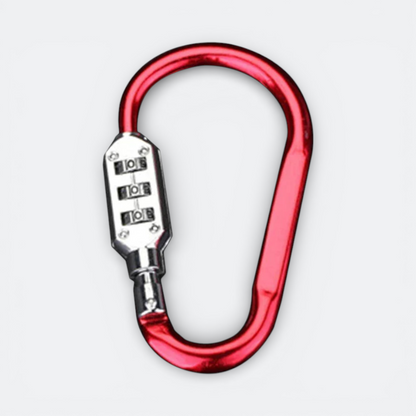 AïtaVia red carabiner luggage lock with 3-digit combination lock