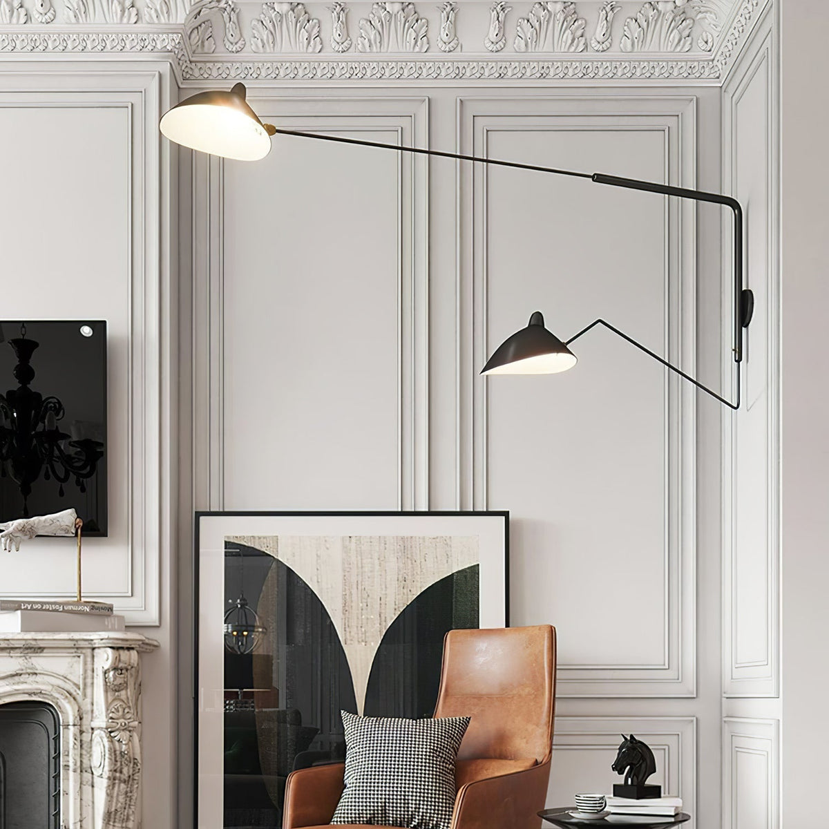 Applique Serge Mouille - Lampe Murale Design - Bras Mobiles