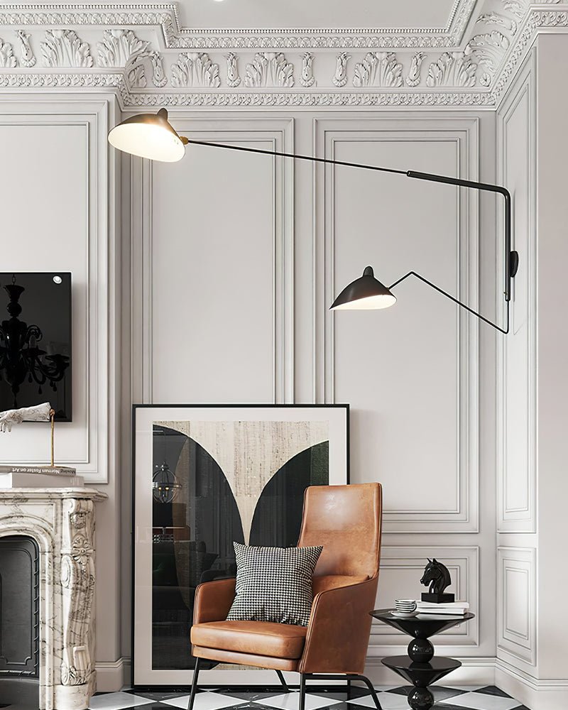 Applique Serge Mouille - Lampe Murale Design - Bras Mobiles